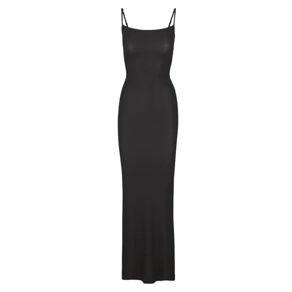 NWOT SKIMS Soft Lounge Long Slip Dress In Onyx - Picture 4 of 6